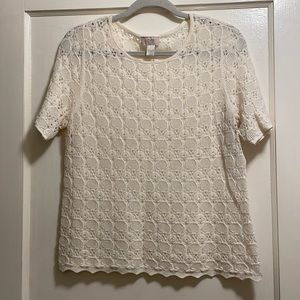 LOFT Outlet Crochet Lace Tee